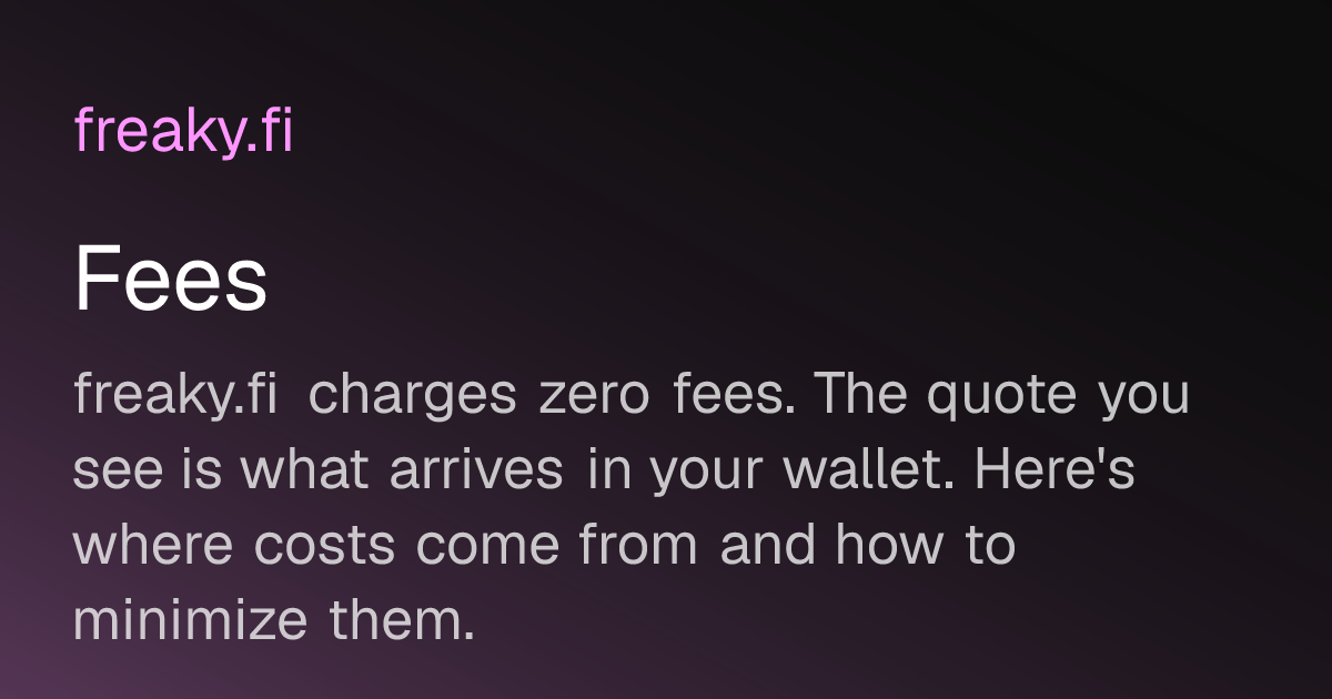 Fees | freaky.fi Docs